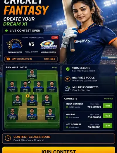 ComFantasy (com fantasy cricket) fantasy cricket & matchday visual 3